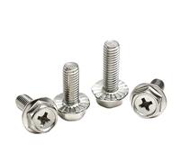 Tornillos de brida de acero inoxidable 304 M3-M8 Tornillos antideslizantes hexagonales cruzados con sujeción de maquinaria de la arandela 5-25Pcs(Serrated,8MM_M6 X 5PCS)