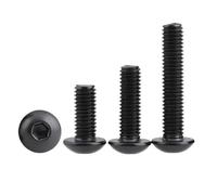 Tornillos de cabeza hexagonal redonda de botón, de 5 a 100 piezas, M1.6, M2, M2.5, M3, M3.5, M4, M5, M6, M7, M8, grado 10.9, ISO7380, color negro.(X 3mm,M1.6 100PCS)
