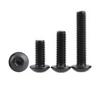 Tornillos de cabeza hexagonal redonda de botón, de 5 a 100 piezas, M1.6, M2, M2.5, M3, M3.5, M4, M5, M6, M7, M8, grado 10.9, color negro.(X10mm,M2.5 50pcs)