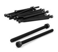 Tornillos hexagonales M6 x 100 mm, 20 unidades, tornillos cilíndricos con hexágono interior, acero al carbono, rosca completa, tornillos hexagonales, color negro
