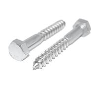 Tornillos hexagonales para madera, 5 x 80, 20 unidades, acero inoxidable A2/V2A, tornillos para madera, tornillos vieneses DIN 571