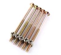 Tornillos M6 de 100 mm para Muebles de Acero Galvanizado con Tuercas de Barril y Taco, Juego de 10 Unidades para Montaje de Muebles