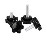 Tornillos Moleteados Perno de perilla mano acero al carbono, tornillos estrella plástico, 1-10 Uds., sujeción rosca, mango pulgar, máquina M4 M5 M6 M8M10 M12(90mm (1pcs),M4 (head 25mm))
