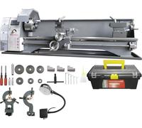Torno metálico de 211x750 mm, torno para metal, 50-2500 RPM, torno de banco, torno de mesa, 750W, 14 roscas métricas (de 0,3 a 3 mm), 10 roscas en pulgadas (de 10 a 44 TPI), cono de husillo MT5