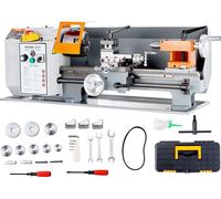Torno metálico de 500W, torno para metal de 18x36 cm, torno de mesa fabricado en hierro fundido HT200, con velocidad de 0 a 2200 RPM, transmisión por correa Poly-V, y un orificio de 20 mm en el husill