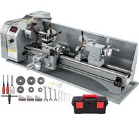 Torno metálico mini, torno de 220 x 750 mm, máquina para trabajar metales, 750 W, mini torno para mecanizado de metales, torno metálico de precisión, fácil de usar