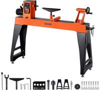 Torno para trabajar la madera VEVOR, 1500W / 2 HP, torno para madera con velocidad variable de 0 a 3200 RPM, superficie de trabajo de 457 x 1020 mm, motor de corriente continua sin escobillas, carcasa