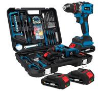 TORQNEX Juego de brocas inalámbricas, 119 piezas, 40 Nm, con cargador de batería y caja de herramientas, taladro eléctrico de 20 V con luz LED para madera, metal, proyectos de bricolaje