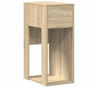 Torre de Ordenador con Cajón Roble Sonoma 30x44x74 cm | Soporte para CPU, compartimento abierto, cajón para cables, madera de ingeniería, mesa auxiliar, oficina hogareña