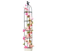 Torre obelisco tirachinas de jardín - mangueras de jardín para plantas trepadoras | Soporte vertical para plantas trepadoras con 4 inserciones | Rejilla de 25,4 cm de diámetro para vides, flores y