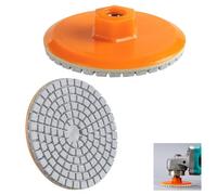 TorSor Paquete de 2 almohadillas de pulido de diamante de 3 pulgadas, disco abrasivo con base de respaldo M10 integrada para mármol, hormigón, piedra, granito, amoladora angular, pulidora en seco y