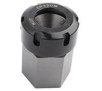 Torvex Hex Collet Block, ER32UM Herramienta de soporte de portabrocas de acero al carbono para configuración y mecanizado de fresado de torno CNC, Plata (ER32)