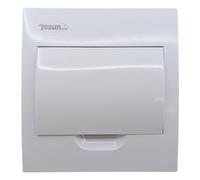 Tosun Caja de Distribución Eléctrica Empotrable 8 Módulos Carril DIN, Puerta Transparente, ABS, IP40, Blanco