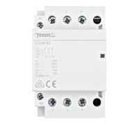 TosunLux Contactor Modular LCH8-25 3P 25A 3NO 230V AC, Control Trifásico para Carril DIN, Plástico Blanco