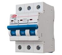 TosunLux Interruptor Magnetotérmico Disyuntor Tripolar 3P 63A 6kA, Carril DIN, 3 Módulos, Blanco