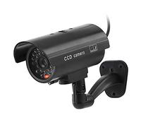 Tosuny Cámara de Seguridad CCTV simulada, Forma de Bala Interior/Exterior Impermeable Cámara de Vigilancia de Imitación con LED Parpadeante para Hogar, Centro Comercial, Restaurante, Supermercado