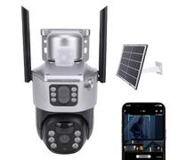 Tosuny Cámaras de Seguridad Solares 2K Inalámbricas para Exteriores, Cámara de Seguridad Celular 4G LTE con Lente Dual, Detección de Movimiento PIR, Seguimiento Automático, Audio de 2