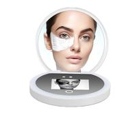 Tosuny Espejo de Cámara UV para Prueba de Protector Solar y Detección de SPF, Espejo de Maquillaje de Viaje con Aumento 2X con Luz LED, Control Táctil, Espejos de Doble Cara para