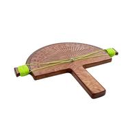 Tosuny Regla de Buscador de ángulos Preciso, Transportador de Madera Hecho a Mano de Doble Escala para Soldadores y Carpinteros, 11,8x9,8 Pulgadas (Color Castaño + Cuerda 50m)