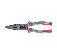 TOTAL - Alicate Reforzado de Boca Plana - 215 mm - Adecuado Para Sujetar, Doblar y Cortar - Mango Ergonómico Antideslizante - Fabricado en Cromo-Vanadio - Resistente