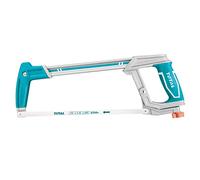 TOTAL - Arco de Sierra - Longitud de 300 mm - Tensión Ajustable - Herramienta para Cortar Metal y Madera - Incluye Sierra de Recambio - Aluminio