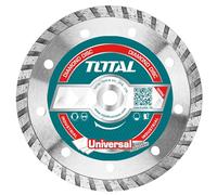 TOTAL - Disco Diamante Segmentado - Ø 125 x 22,2 mm - Para Cortar Mármol y Granito - Profundidad de Corte de 12-14 mm - Segmento de 7,5 mm - Recambio para Amoladora Angular - Corte Preciso