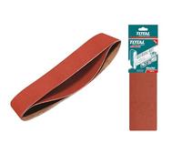 TOTAL - Juego de 2 bandas de lija, Medida 100 x 610 mm, 2 unidades P40, Compatible con TBS12001, Mod.TAC75