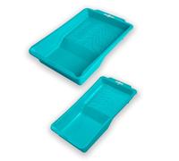 TOTAL - Juego de 2 Bandejas para Pintura - Cubetas Plástico - 1 Bandeja 435 x 300 mm Carga máxima 60 Kg - 1 Bandeja 305 x 150 mm Carga máxima 25 Kg - Diseño a Dos Alturas para Evitar Goteo