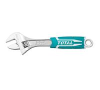 TOTAL - Llave Ajustable con Moleta Central - Longitud de 250 mm - Apertura de 0 a 35 mm - Herramienta para Aflojar y Montar Tuercas y Tornillos de Cabeza Hexagonal - Cromo Vanadio