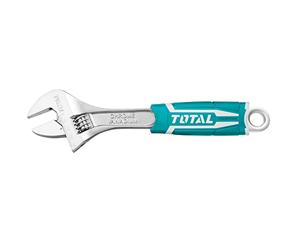 TOTAL - Llave Ajustable con Moleta Central | Longitud de 250 mm | Apertura de 0 a 35 mm | Herramienta para Aflojar y Montar Tuercas y Tornillos de Cabeza Hexagonal | Cromo Vanadio