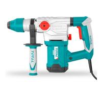 TOTAL - Martillo Combinado de Cable con Potencia de 1500 W - Taladro, Percusión y Picado - Velocidad de 850 rpm - Con 3 Brocas, 2 Cinceles y Escobillas