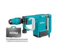 TOTAL - Martillo Picador Eléctrico - 1500W - 1900 Impactos/min - Sistema Antivibración y SDS max - Fuerza de 25 J de Impacto - Incluye 2 Cinceles y Maletín