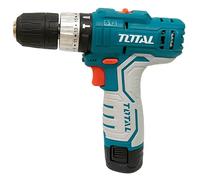 TOTAL - Taladro Percutor a Batería de 12 V - Portabrocas Automático hasta 10 mm - 18 Posiciones de Apriete - 2 Velocidades y Luz LED - 2 Baterías 1,5 Ah