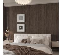 TOTIO Lámina adhesiva extra ancha para muebles con aspecto de madera 40x900CM Papel pintado autoadhesivo en grano de nogal marrón oscuro Lámina de pared Diseño sin burbujas Engrosado mate