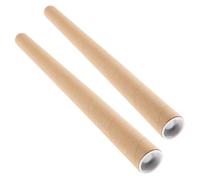 Totority 2 Piezas Tubo de Cartón Kraft Tapa , Resistente y Reutilizable para Embalaje Seguro y Protección para Envío y Almacenamiento de Documentos y Carteles