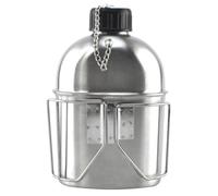 Totority Cantimplora de Acero Inoxidable para Camping y Viaje, Botella de Agua Portátil Fuerte Sellado y Diseño Práctico Color Plata