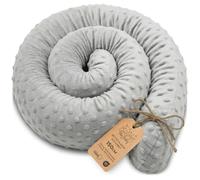 Totsy Baby Almohada para Dormir de Lado algodón 150 cm Minky - cojin Cervical Enrollable Lavable Cojines Grandes Almohada para el Cuerpo Certificado Oeko-Tex Gris Claro