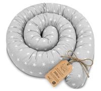 Totsy Baby Almohada para Dormir de Lado algodón 200 cm Algodón - cojin Cervical Enrollable Lavable Cojines Grandes Almohada para el Cuerpo Oeko-Tex Gris con Estrellas Blancas