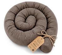Totsy Baby Almohada para Dormir de Lado, Almohada para el Cuerpo de Serpiente 400 cm Pana - cojin Cervical Enrollable Lavable Cojines Grandes Almohada para el Cuerpo Certificado Oeko-Tex Marrón B