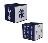 Tottenham Hotspur FC Cajas de almacenamiento con licencia oficial Pack de 2 cubos de almacenamiento plegables | Artículos de fútbol | Perfectas para organizar la habitación de los niños
