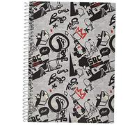 TOTTO AC92IND025-1820Z-9G1 Cuaderno A5 Tapa Forrada Estampado Multicolor Waller