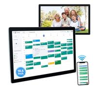 TouchWo Calendario digital de pantalla táctil de 18.5 pulgadas y planificadores de pared, calendario inteligente de pizarra blanca para tabla de tareas y horario de trabajo, altavoces y cámara