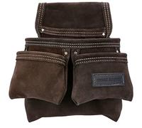 Tough Master Bolsa de Herramientas de Cuero, 4 Bolsillos múltiples, Piel de búfalo de Gamuza, Organizador de Trabajo para constructores, carpinteros, jardineros, electricistas