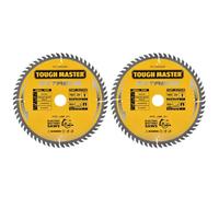 TOUGH MASTER Hoja de sierra circular profesional de 165 mm, TCT, 165 x 20 x 60 dientes, ideal para madera, madera con clavos, laminado, plástico, Bosch, Makita, DeWalt, 2 unidades