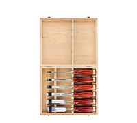 TOUGH MASTER Juego de cinceles de madera, juego profesional de 6 piezas, ¼"6 mm, 3/8"10 mm, ½"13 mm, ¾"19 mm, 1"25 mm, 1 ¼"32 mm, mango de madera de fresno y caja de madera