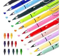 Touosy 12 Piezas lápiz Infinito, lápices Mágicos Incluye 12 Puntas Reemplazables Lapiz Eterno Incluye Borrador Lápiz de Colores Mágico Reutilizable para Escribir Dibujar Escribir un Diario