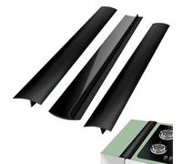 Touosy 3 Piezas de Silicona para Encimera de Cocina, 63,5cm Copete Encimera Cocina Antideslizantes Relleno Huecos, Estufa, Horno, Lavadora Y Electrodomésticos (Negro)