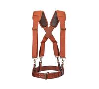 TOURBON - Cinturón de herramientas de cuero resistente con tirantes acolchados, soporte de trabajo para carpintero, electricista, constructor