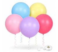 Tourima 5 globos grandes, 36 pulgadas XXL, globo gigante de látex de 90 cm, globo gigante de helio, globos gigantes de helio, globos de látex coloridos para bodas, cumpleaños, bautizos, baby showers