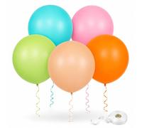 Tourima 5 globos grandes, 36 pulgadas XXL, globo gigante de látex de 90 cm, globo gigante de helio, globos de látex redondos de colores para bodas, cumpleaños, bautizos, baby shower, fiestas